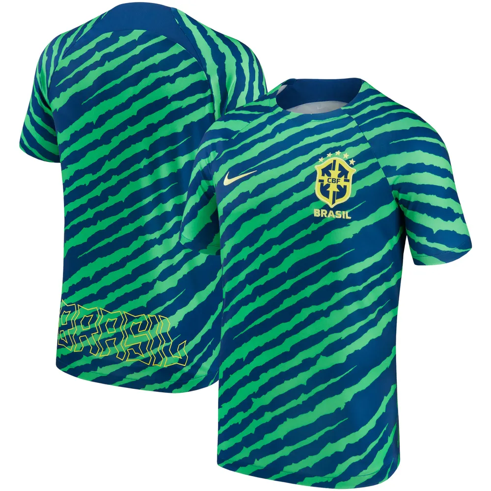 Lids Brazil National Team Nike 2022/23 Pre-Match Top - Blue/Green