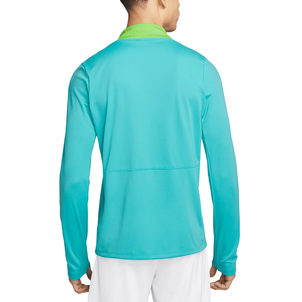 Haut à enfiler quart de zip Nike pour homme l'équipe nationale du Brésil 2024 Academy Pro Drill Performance bleu