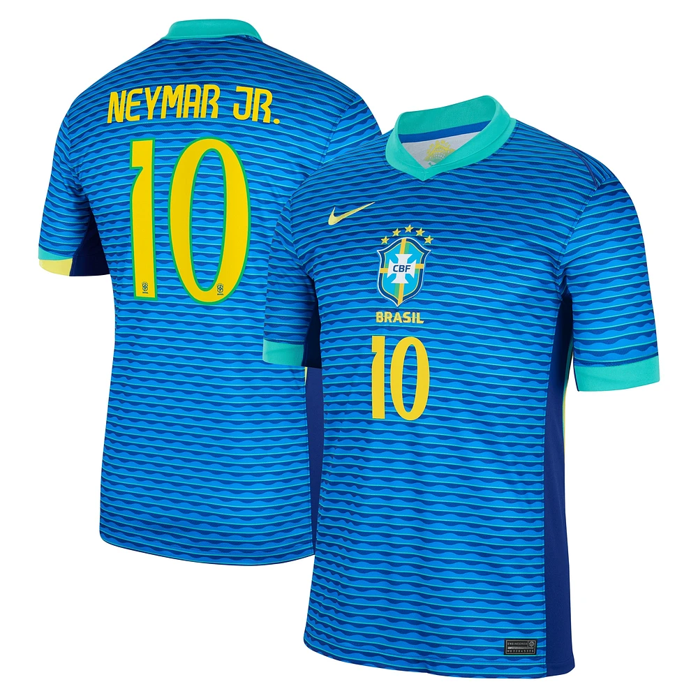 Men's Nike Neymar Jr. Blue Brazil National Team 2024 Away Stadium Replica Player Jersey