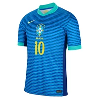 Men's Nike Neymar Jr. Blue Brazil National Team 2024 Away Stadium Replica Player Jersey