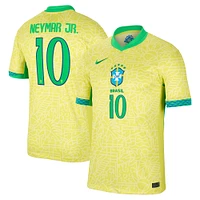 Men's Nike Neymar Jr. Yellow Brazil National Team 2024 Home Stadium Replica Player Jersey