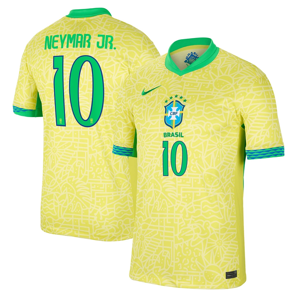 Maillot de joueur réplique du stade domicile l'équipe nationale Brésil 2024 Nike Neymar Jr. jaune pour homme