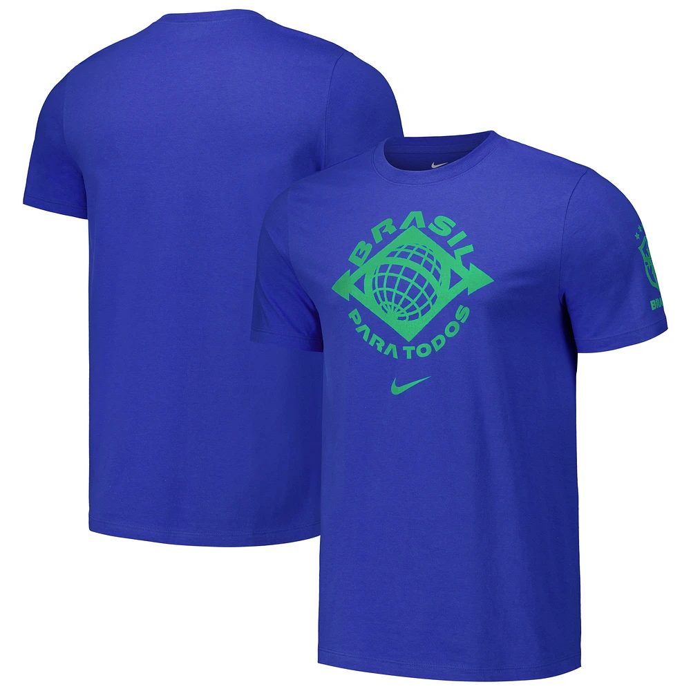 Men's Nike Royal Brazil National Team Localized Core Cotton T-Shirt