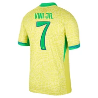 Maillot Nike Vini Jr. pour homme, jaune, réplique de l'équipe nationale du Brésil 2024 domicile