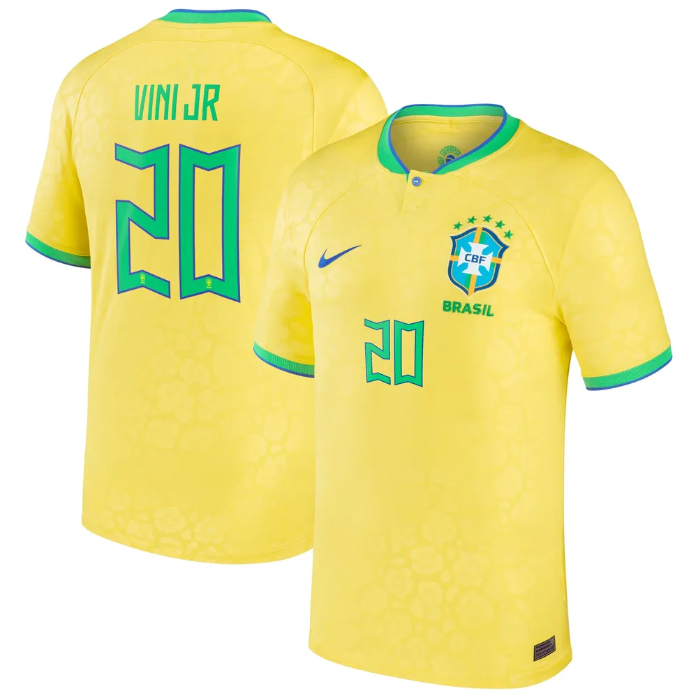 Lids Vinicius Junior Brazil National Team Nike 2022/23 Replica Home Jersey  - Yellow