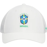 Casquette Nike blanche pour hommes de l'équipe nationale du Brésil Legacy91 Aerobill Performance Flex