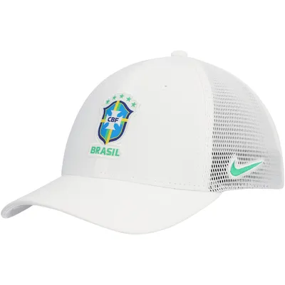 Casquette Nike blanche pour hommes de l'équipe nationale du Brésil Legacy91 Aerobill Performance Flex