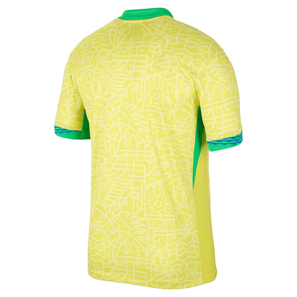 Men's Nike  Yellow Brazil National Team 2024 Home Stadium Replica Jersey