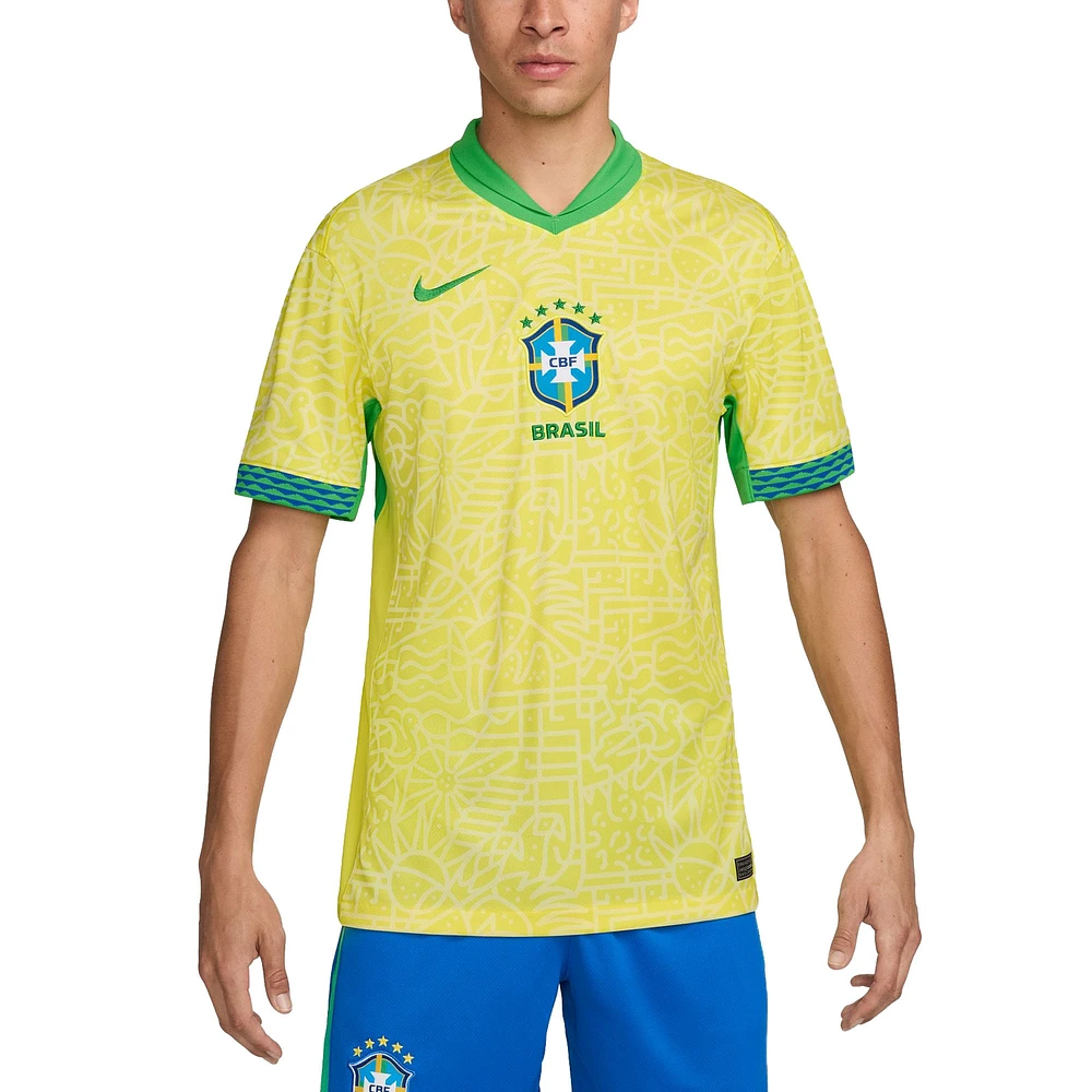 Men's Nike  Yellow Brazil National Team 2024 Home Stadium Replica Jersey