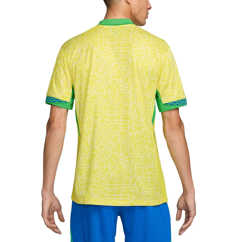 Men's Nike  Yellow Brazil National Team 2024 Home Stadium Replica Jersey