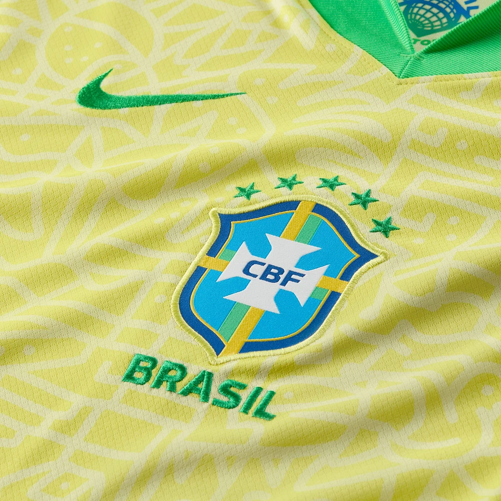 Men's Nike  Yellow Brazil National Team 2024 Home Stadium Replica Jersey