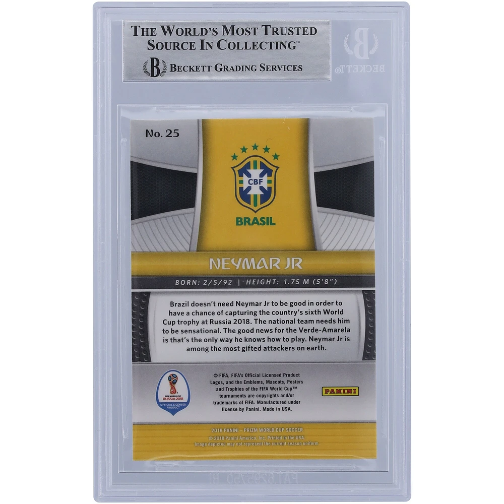 Neymar Jr. Brazil National Team Autographed 2018 Panini Prizm World Cup Russia #25 BAS Authenticated Card