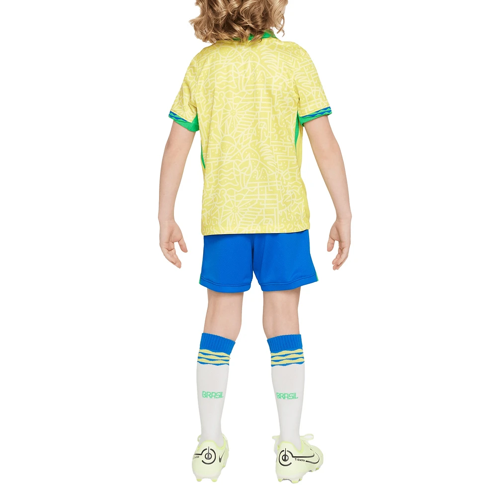 Preschool Nike  Yellow Brazil National Team 2024 Home Replica Stadium Kit Set