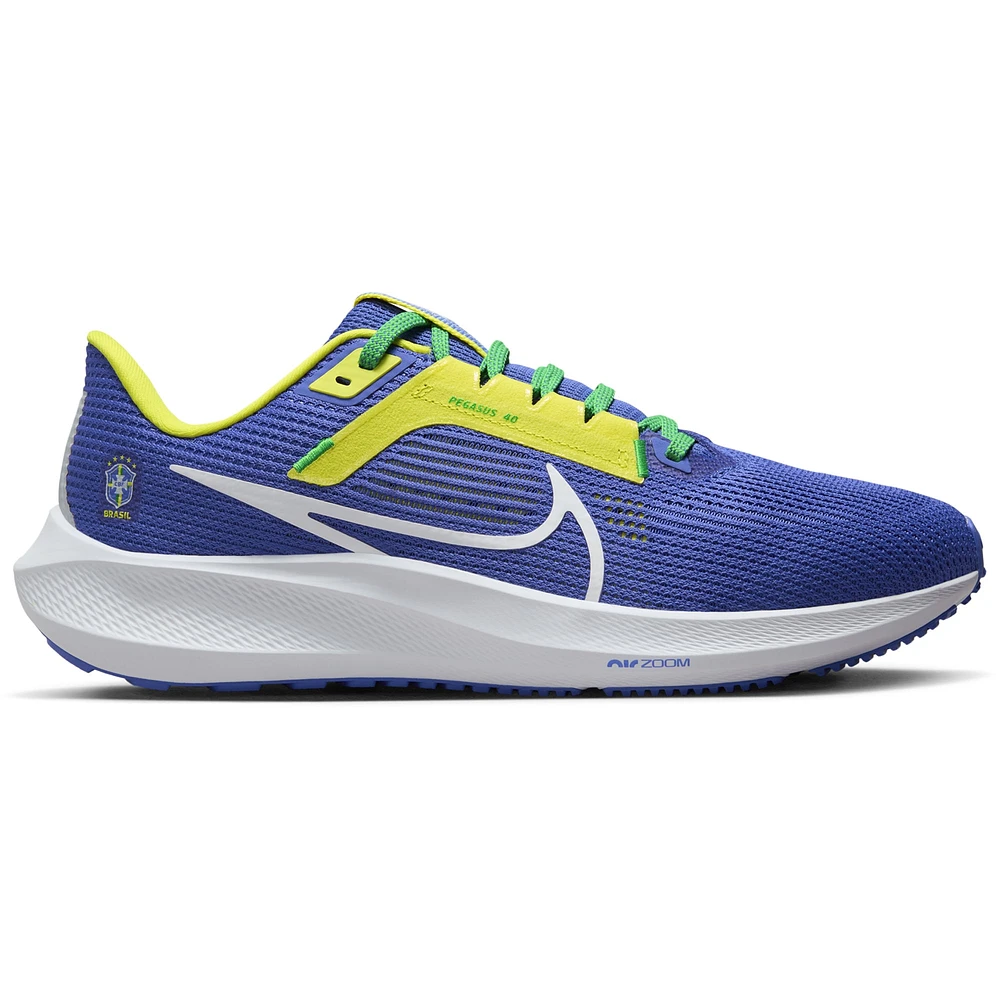 Chaussure de running Nike Zoom Pegasus 40 pour l'équipe nationale du Brésil, bleu, unisexe