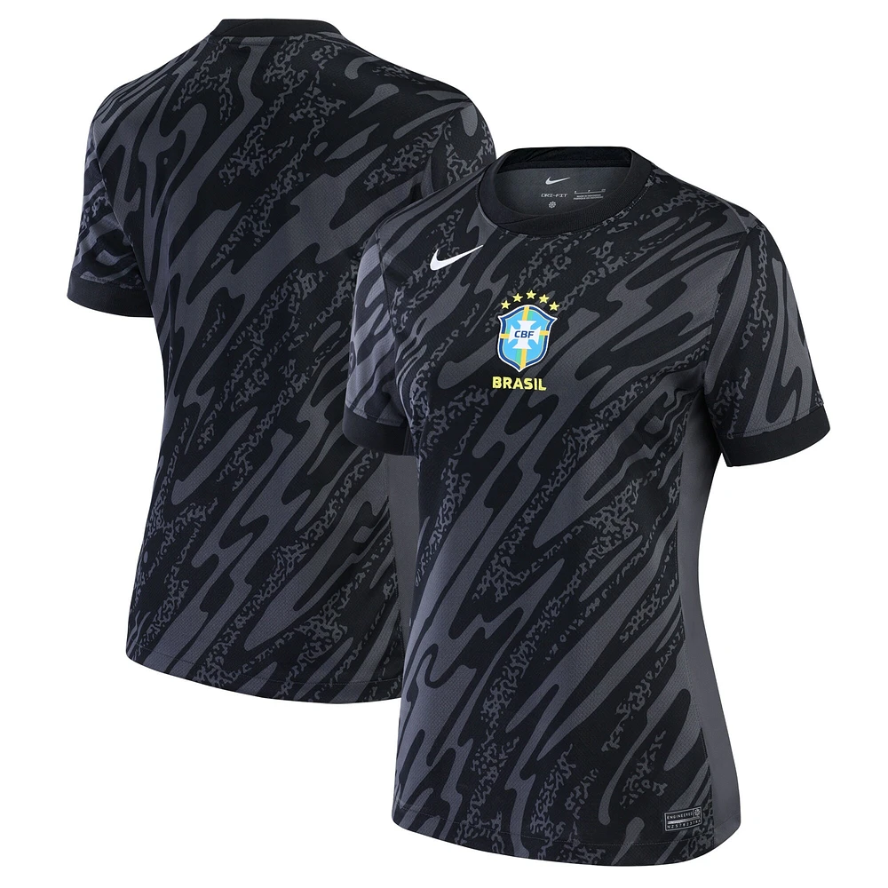 Maillot de stade réplique gardien but l'équipe nationale du Brésil 2024 Nike anthracite pour femme