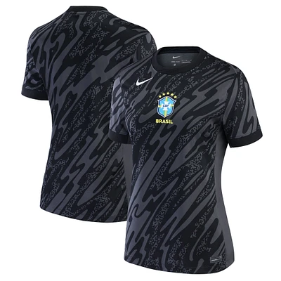 Women's Nike  Anthracite Brazil National Team 2024 Goalkeeper Replica Stadium Jersey