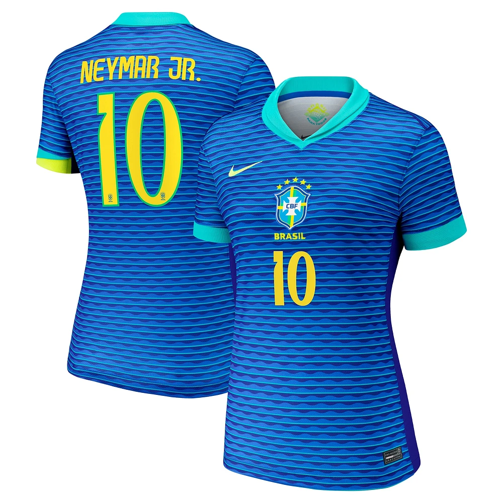 Maillot de joueur réplique du stade extérieur l'équipe nationale Brésil 2024 Nike Neymar Jr. bleu pour femme