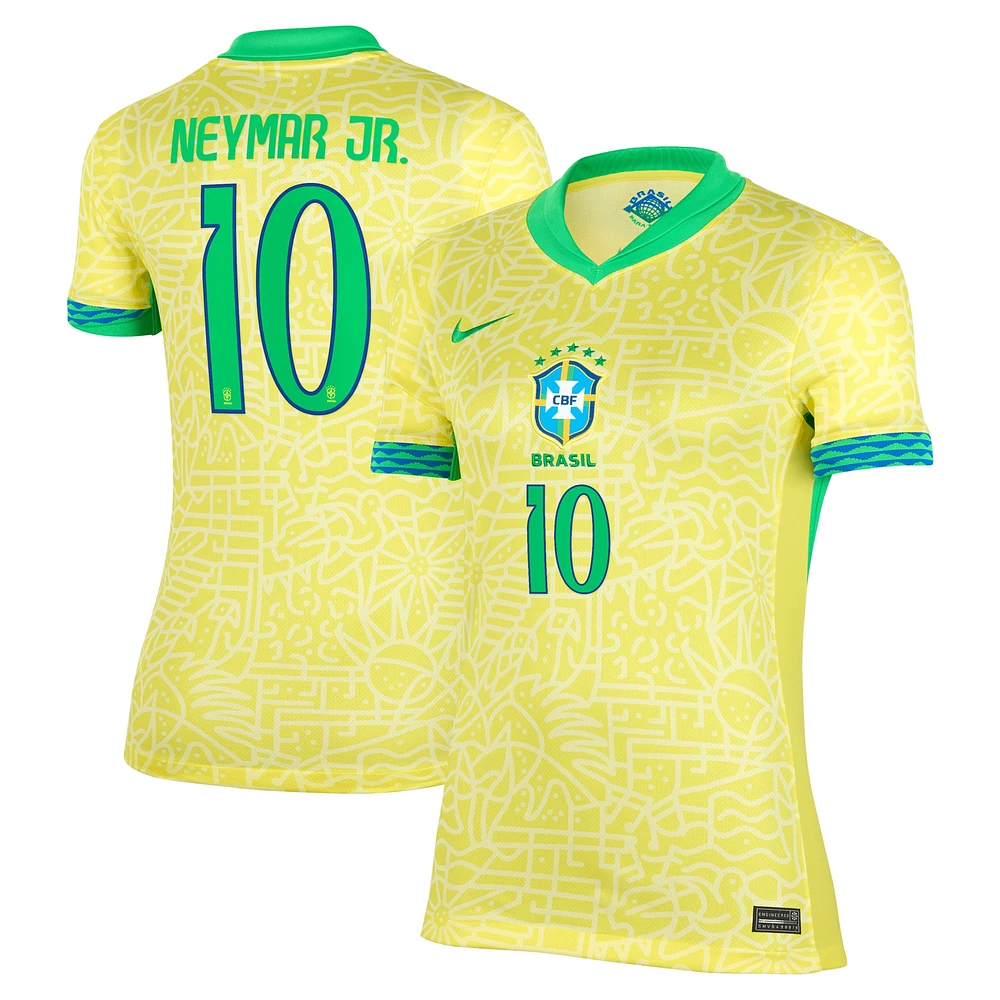 Maillot de joueur réplique du stade domicile l'équipe nationale Brésil 2024 Nike Neymar Jr. jaune pour femme