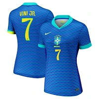 Maillot Nike Vini Jr. bleu pour femme, réplique de l'équipe nationale du Brésil 2024 extérieur