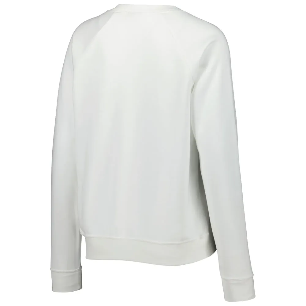 Women's Nike White Brazil National Team Lockup Varsity Tri-Blend Raglan Pullover Sweatshirt