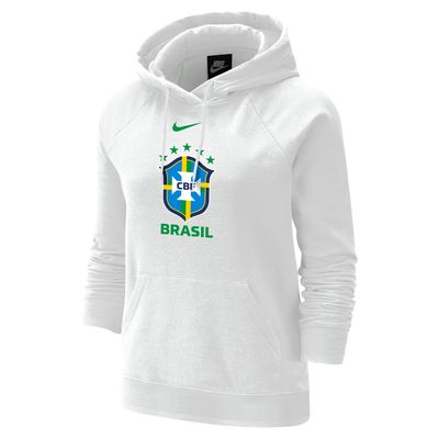 Women's Nike White Brazil National Team Varsity Raglan Tri-Blend Pullover Hoodie