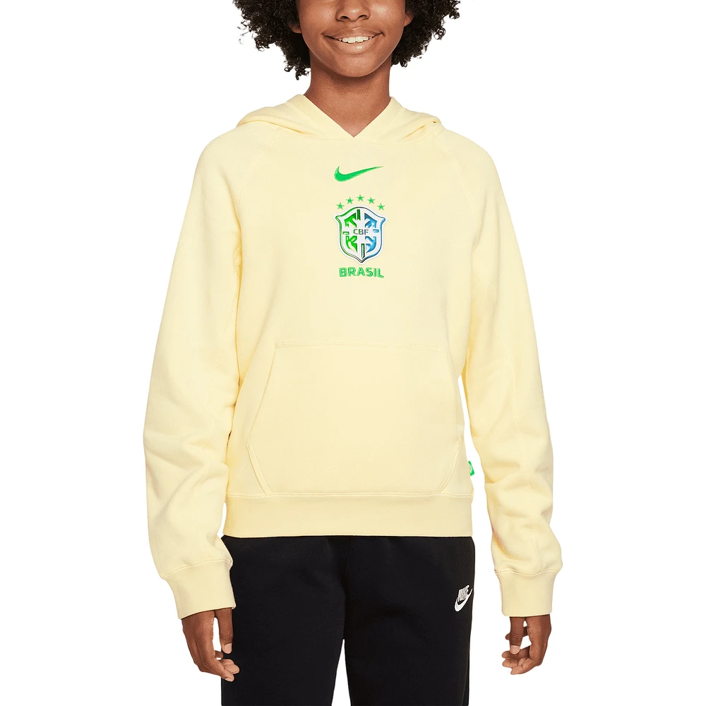 Sweat à capuche jaune Nike pour jeunes de l'équipe nationale du Brésil Air