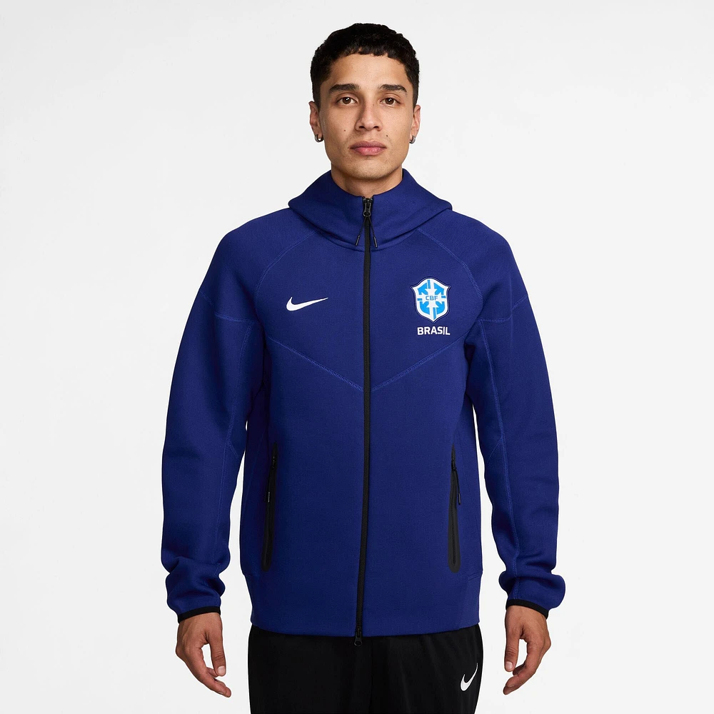 Sweat à capuche Nike Royal Brazil Tech Fleece entièrement zippé pour homme et femme
