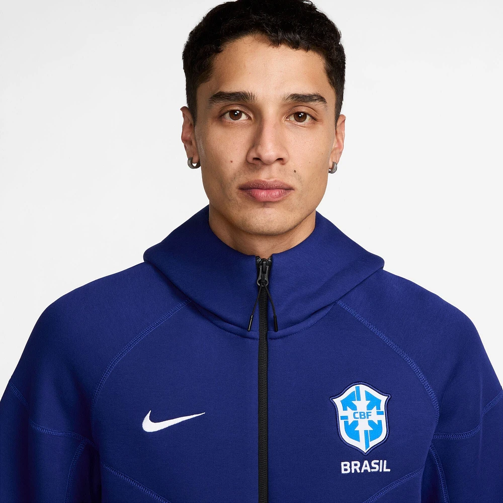Sweat à capuche Nike Royal Brazil Tech Fleece entièrement zippé pour homme et femme
