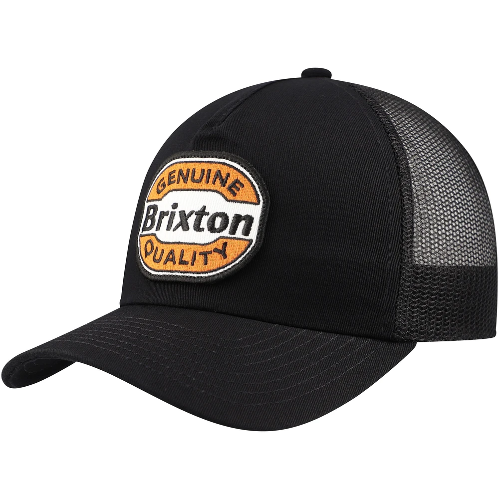 Casquette réglable noire Brixton Keaton NetPlus Trucker pour homme