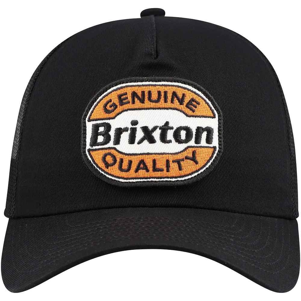 Casquette réglable noire Brixton Keaton NetPlus Trucker pour homme