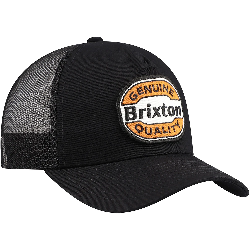 Casquette réglable noire Brixton Keaton NetPlus Trucker pour homme