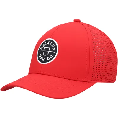 Brixton Crest X Trucker Snapback Hat - Red