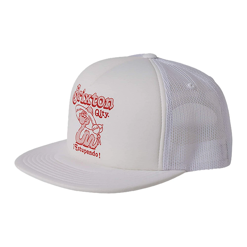 Men's Brixton White Estupendo Trucker Snapback Hat