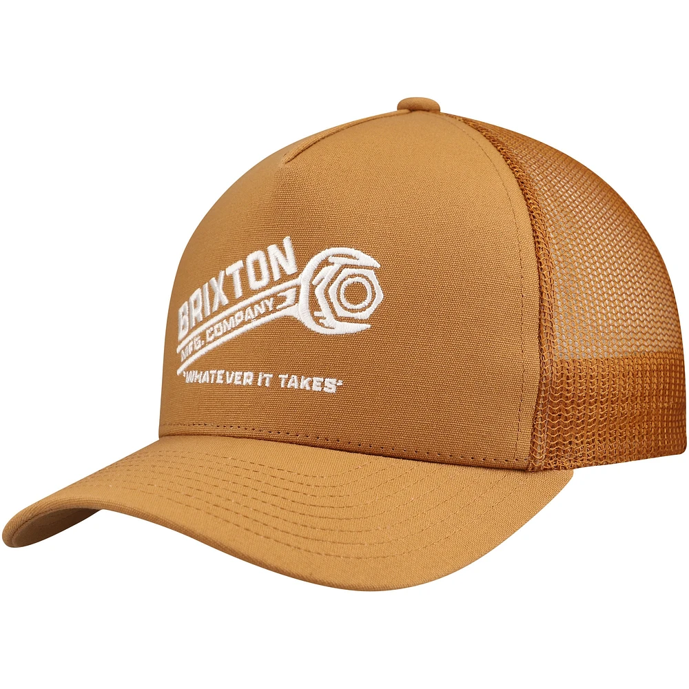 Casquette réglable dorée Brixton Key NetPlus Trucker pour hommes