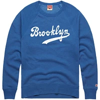 Men's Homage  Royal Brooklyn Dodgers Retro Tri-Blend Pullover Sweatshirt