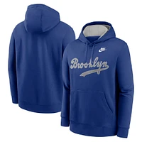 Sweat à capuche Nike Rush Blue Brooklyn Dodgers Rewind Club Logo pour homme