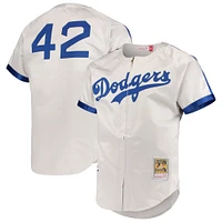 Men's Mitchell & Ness Jackie Robinson Gray Brooklyn Dodgers Cooperstown Collection Authentic Jersey