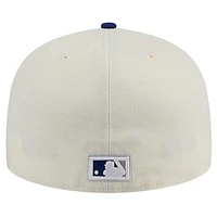 Men's New Era Cream Brooklyn Dodgers Cooperstown Collection Chrome 59FIFTY Fitted Hat