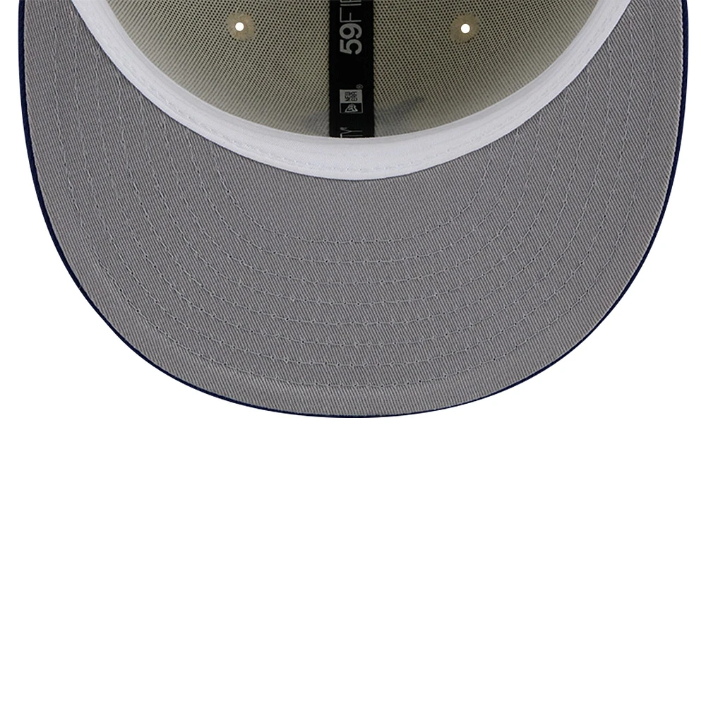Men's New Era Cream Brooklyn Dodgers Cooperstown Collection Chrome 59FIFTY Fitted Hat