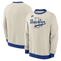 Sweat-shirt en polaire Nike Cream Brooklyn Dodgers Cooperstown Collection pour hommes