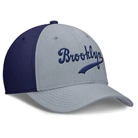 Men's Nike Gray/Navy Brooklyn Dodgers Rise Swoosh Performance Flex Hat