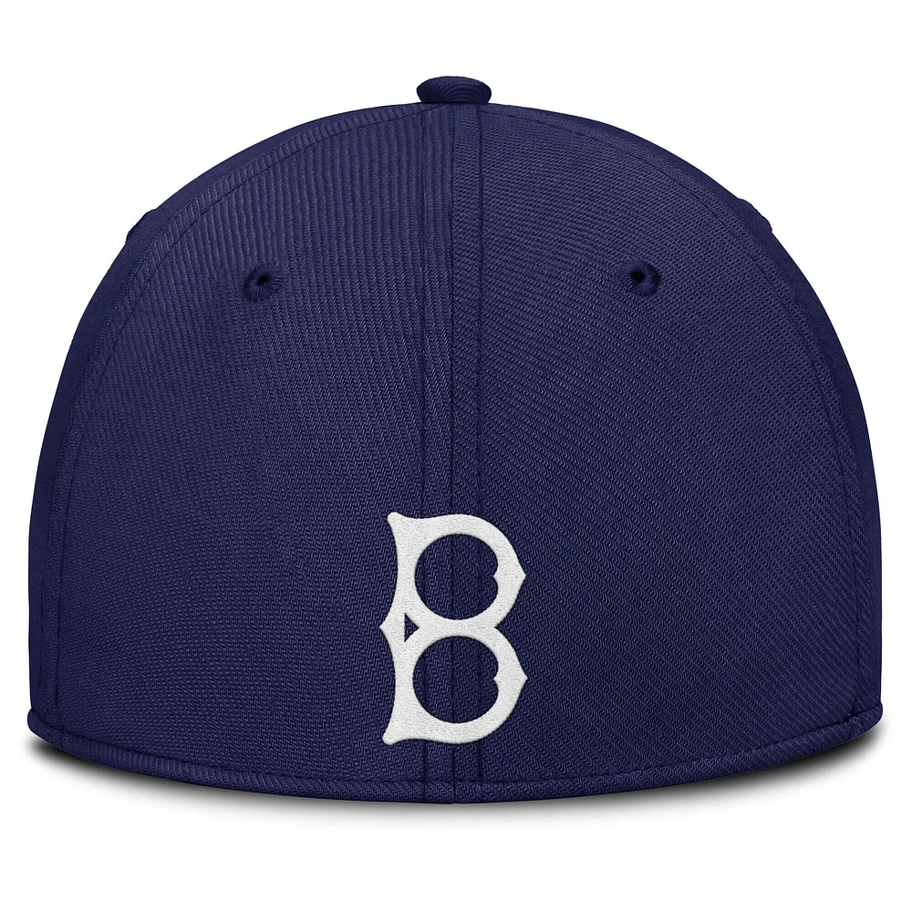 Men's Nike Gray/Navy Brooklyn Dodgers Rise Swoosh Performance Flex Hat