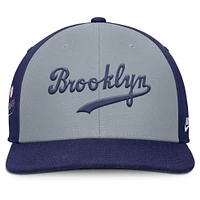 Men's Nike Gray/Royal Brooklyn Dodgers Cooperstown Collection Pro Performance Snapback Hat