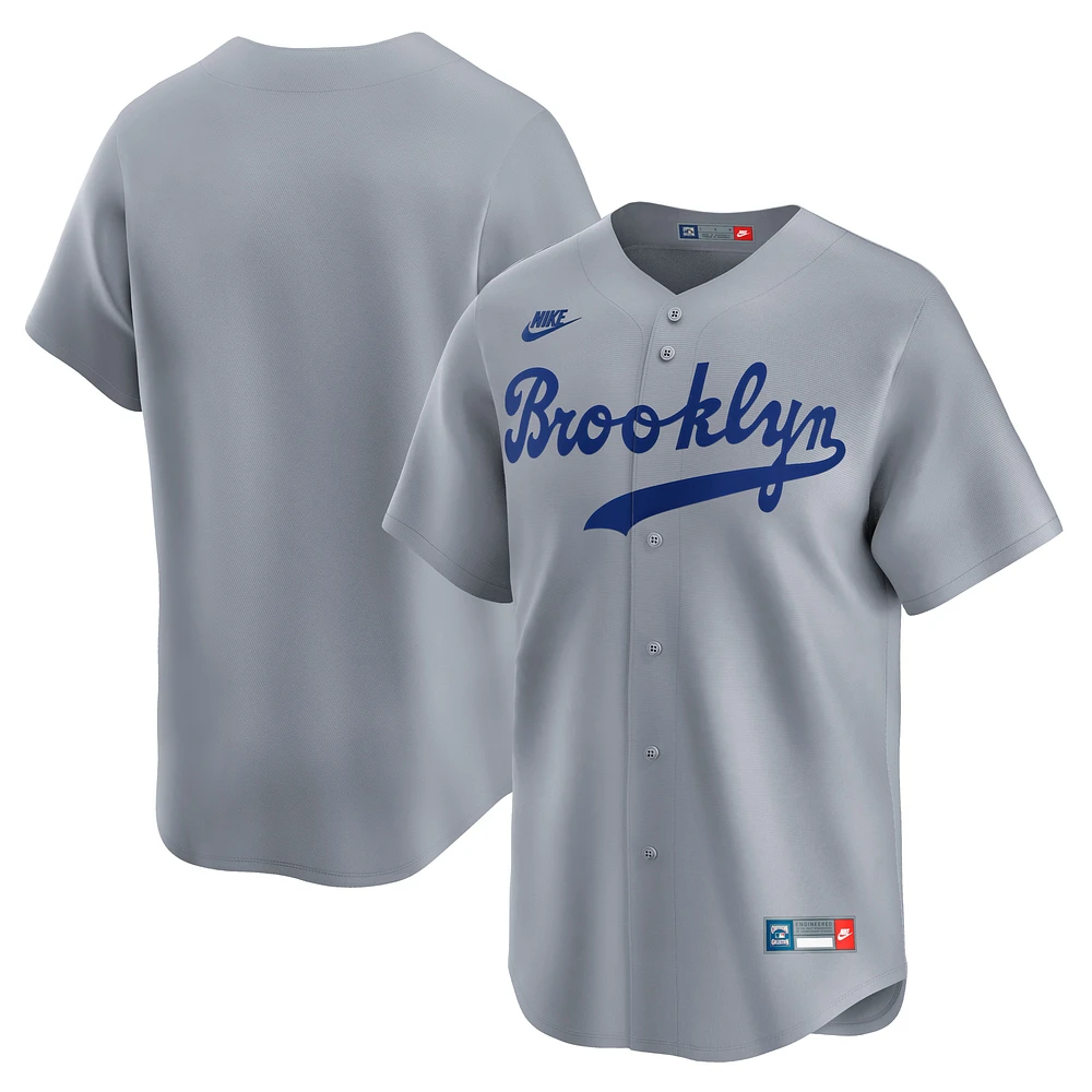 Maillot Nike gris Brooklyn Dodgers Cooperstown Collection Limited pour homme