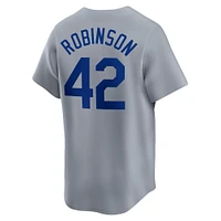 Maillot Nike Jackie Robinson gris Brooklyn Dodgers Throwback Cooperstown Collection Limited pour homme