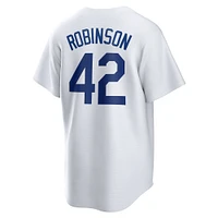 Maillot Nike Jackie Robinson blanc pour homme des Brooklyn Dodgers, collection Cooperstown, Day