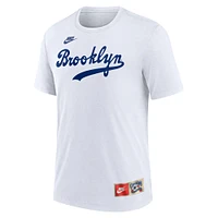 Men's Nike  Jackie Robinson White Brooklyn Dodgers Cooperstown Collection Tri-Blend Name & Number T-Shirt