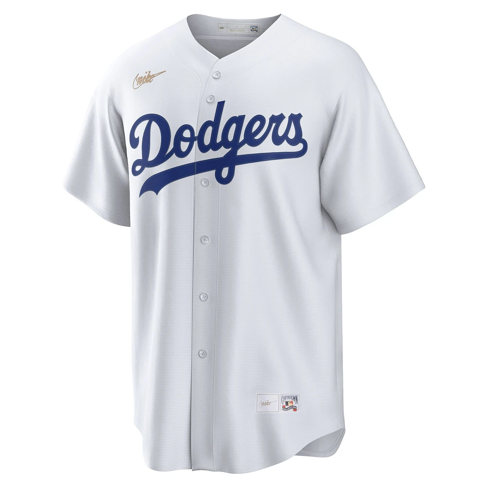 Maillot de joueur Nike Jackie Robinson blanc Brooklyn Dodgers domicile Cooperstown Collection pour homme