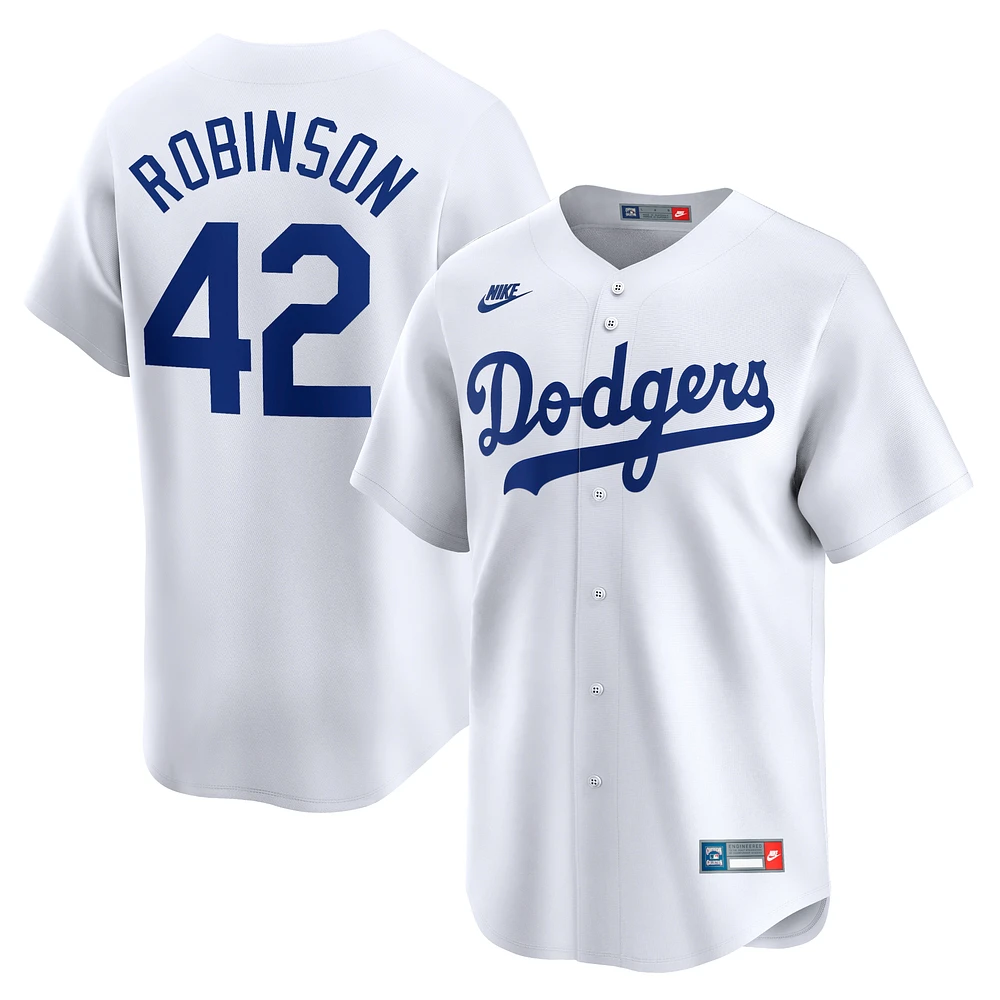 Maillot Nike Jackie Robinson blanc Brooklyn Dodgers Throwback Cooperstown Limited pour homme