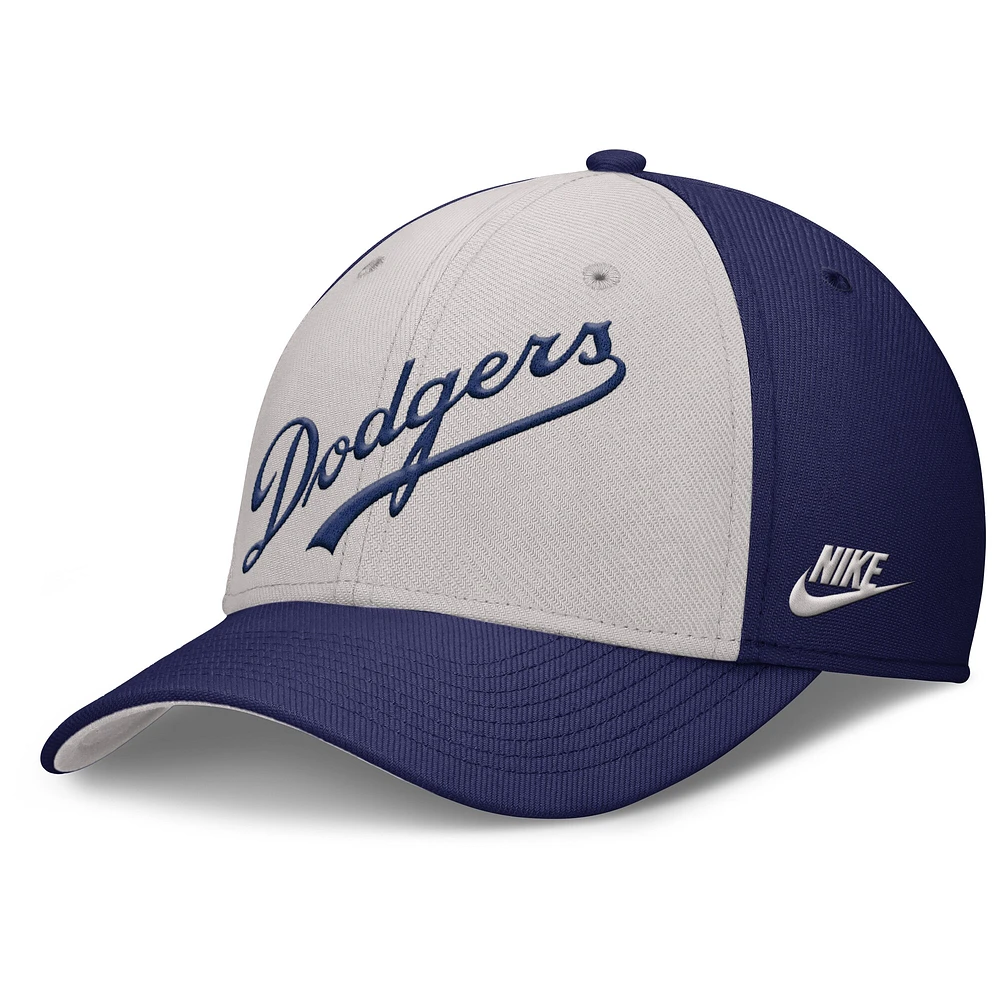 Casquette Nike Performance Flex Rise Swoosh pour homme, bleu marine/gris, Brooklyn Dodgers